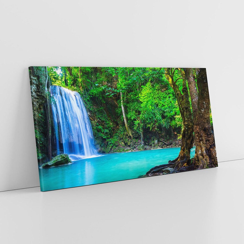 Obraz na płótnie 100x50 - Spotkanie wodospadu nad jeziorem - Tajlandia, wodospad