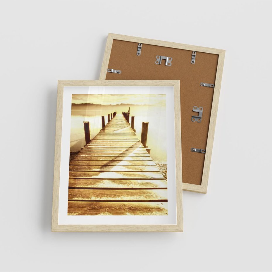 Plakat w ramie 40x50 - Stary pomost w sepia - pomost, sepia - rama drewno