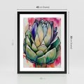 Plakat w ramie 40x50 - Estetyczna Roślina - abstrakcja, akwarela - rama czarna