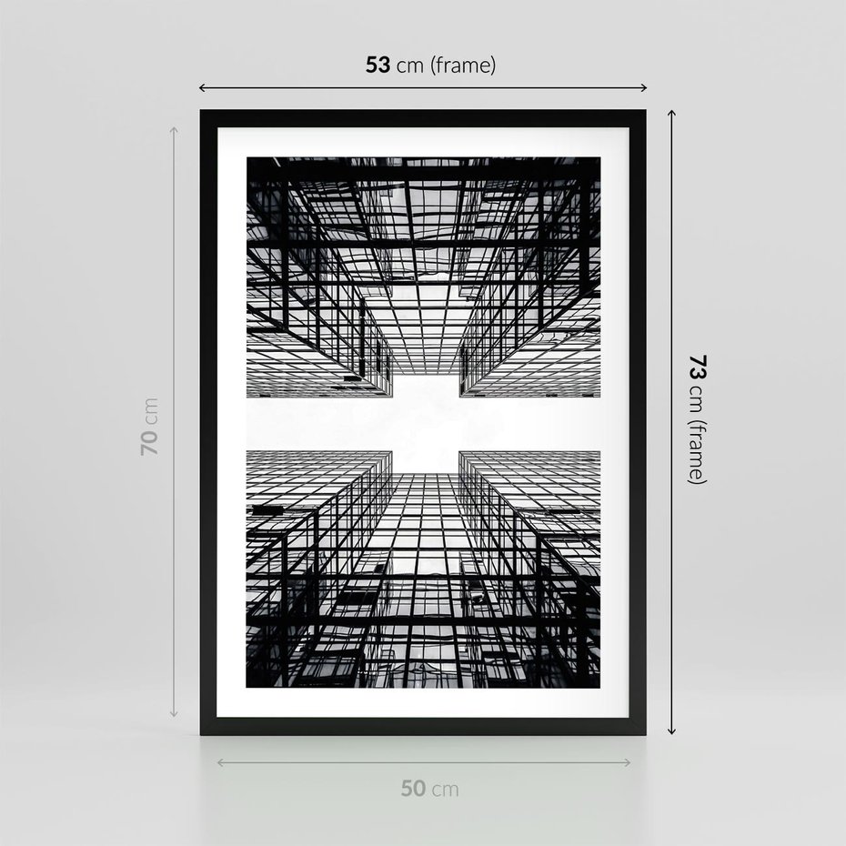 Plakat w ramie 50x70 - Czar i Wielkość - wieżowce, architektura - rama czarna
