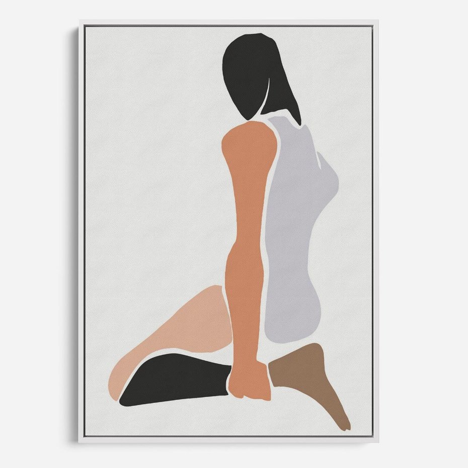 Obraz w ramie 50x70 - Widok Abstrakcyjny - abstrakcyjny obraz, minimalizm - rama biała