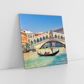Obraz na płótnie 50x50 - Romantyczna przejażdżka gondolą w Wenecji - Wenecja, gondola