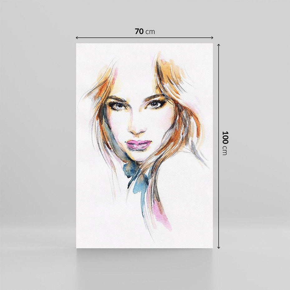 Obraz na płótnie 70x100 - Abstrakcyjny portret kobiecy - grafika, kobieta