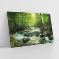 Obraz na płótnie 120x80 - Ukojenie strumienia: Spotkanie z naturą - strumyk, las