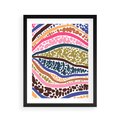 Plakat w ramie 40x50 - Wibracje Plam - kolorowe wzory, tęczowe żywe kolory - rama czarna