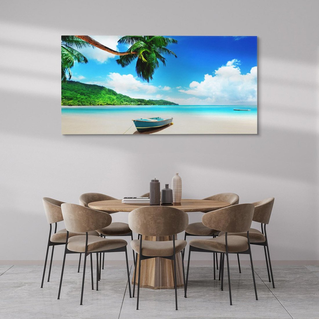 Obraz na płótnie 120x60 - Raj na plaży z palmami - plaża, palma