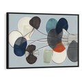 Obraz w ramie 70x50 - Plamy w Niebieskim - sztuka abstrakcyjna, linie - rama czarna