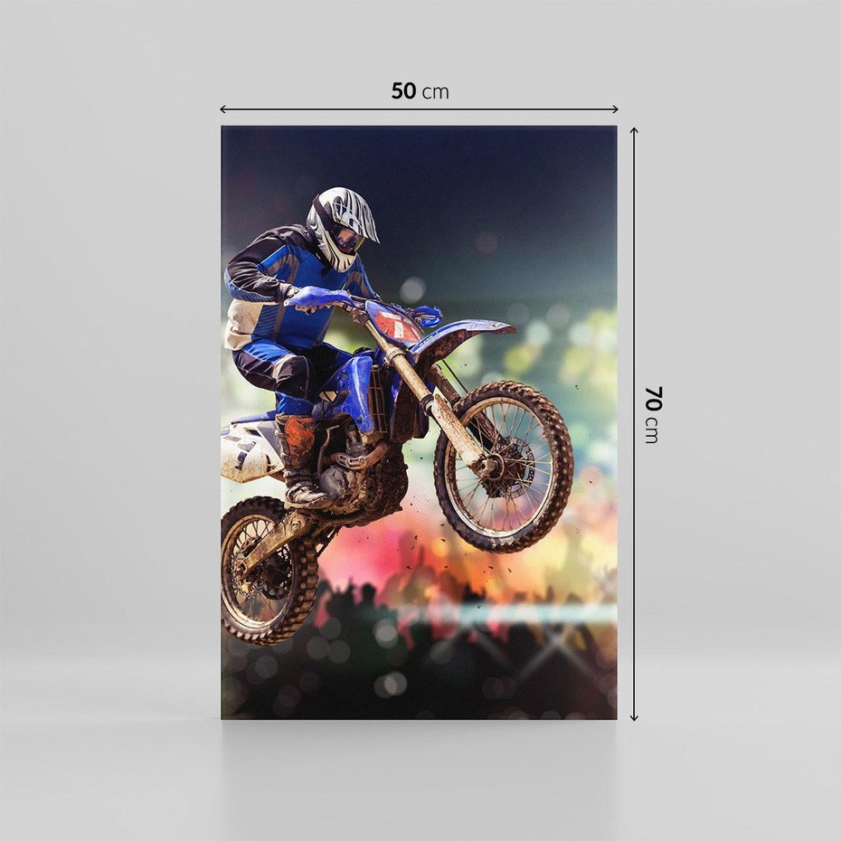 Obraz na płótnie 50x70 - Adrenalina na motocyklu cross - motocykl, cross
