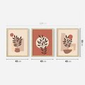 Zestaw obrazy w ramie 40x50 galeria - Boho, rośliny, liście - rama drewno