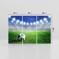 Obraz na płótnie 120x80 - Piłka nożna na stadionie: duch sportu - piłka nożna, stadion