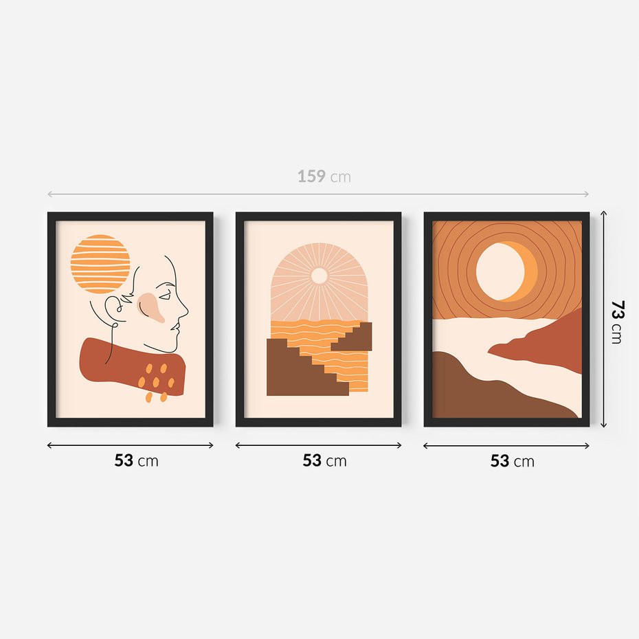 Zestaw obrazy w ramie 50x70 galeria - Kobiece, plakaty, salon - rama czarna