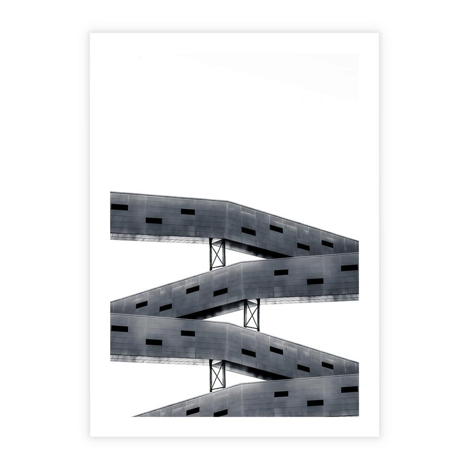 Plakat bez ramy 50x70 - Monochromatyczna Sztuka Nowoczesnych Budynków - architektura, nowoczesne formy