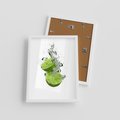 Plakat w ramie 30x40 - Kuchenne limonki na stole - limonki, kuchnia - rama biała