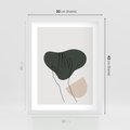 Plakat w ramie 30x40 - Bezczasowe Echo - szkic jedną linią, one line - rama biała