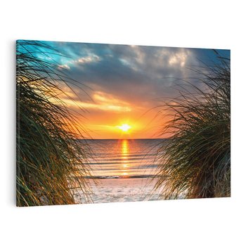 Obraz na płótnie 100x70 - Magia zachodu słońca na plaży - zachód, słońca