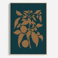 Obraz w ramie 50x70 - Boho Ekspresja Emocji - abstrakcyjna boho grafika, ciemne zielone tłó - rama drewno