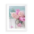 Plakat w ramie 50x70 - Kwiatowa harmonia hiacyntów - kwiaty, hiacynty - rama biała