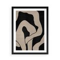 Plakat w ramie 50x70 - Nocne Pochłonięcia - abstrakcyjne linie, mroczny plakat - rama czarna
