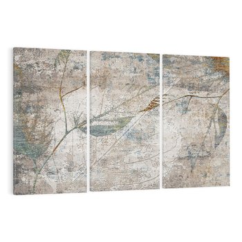 Obraz na płótnie 120x80 - Betonowe Wspomnienia Liści - odciski w betonie, odbitki