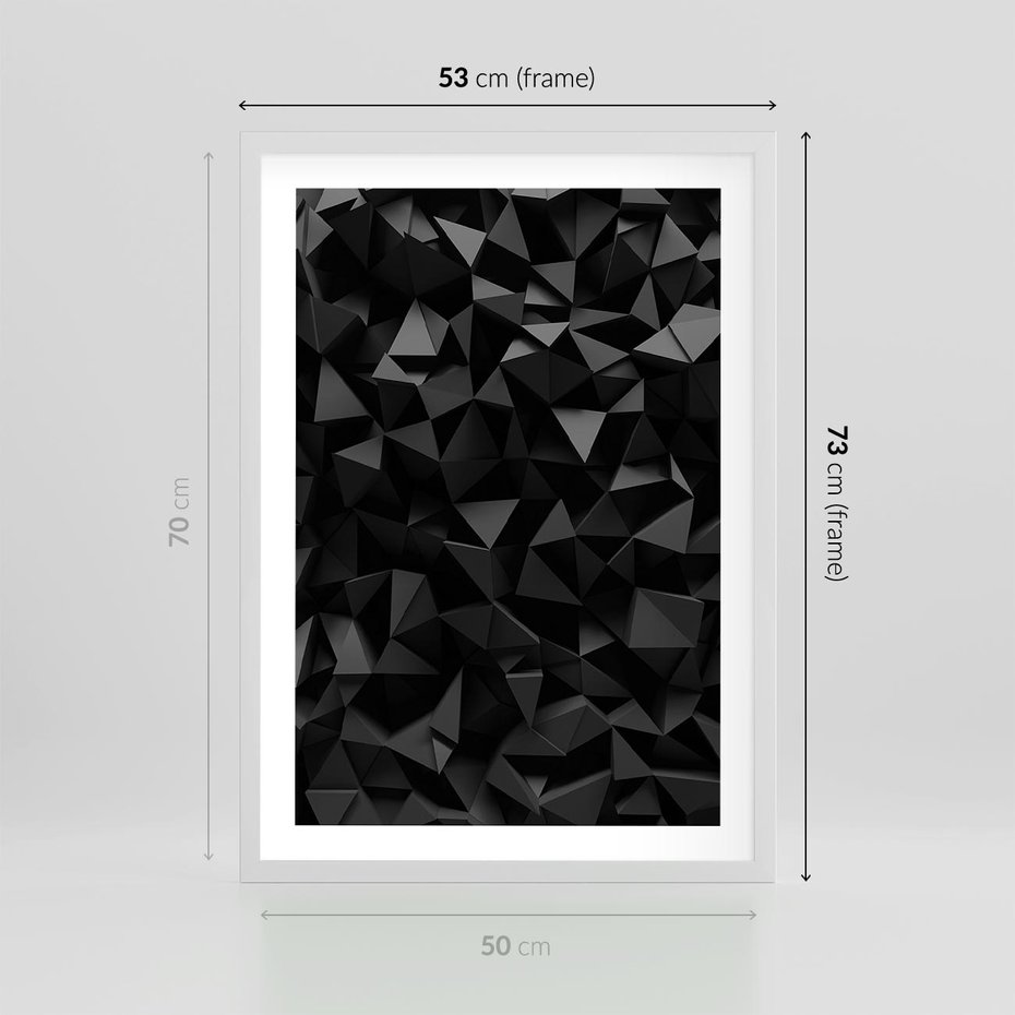 Plakat w ramie 50x70 - Geometryczna nowoczesność - geometryczne, nowoczesne - rama biała