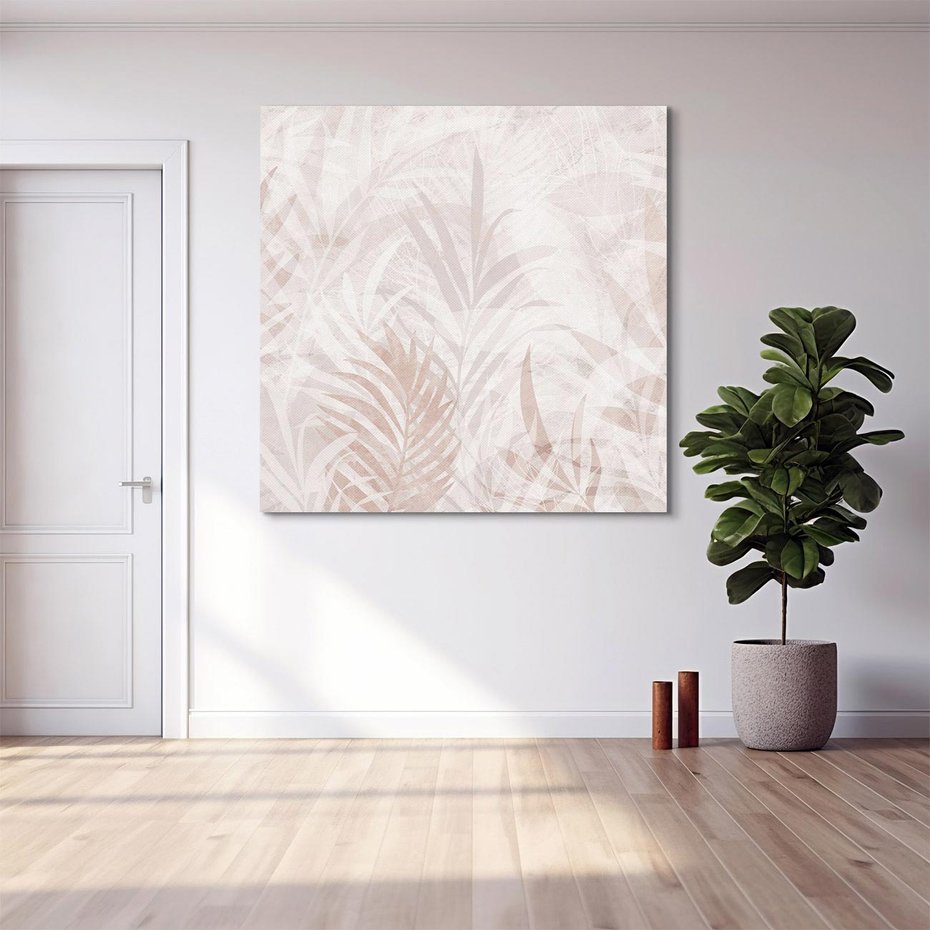 Obraz na płótnie 30x30 - Pejzaż zaklętych uczuć - monochromatyczne, w odcieniach beżu