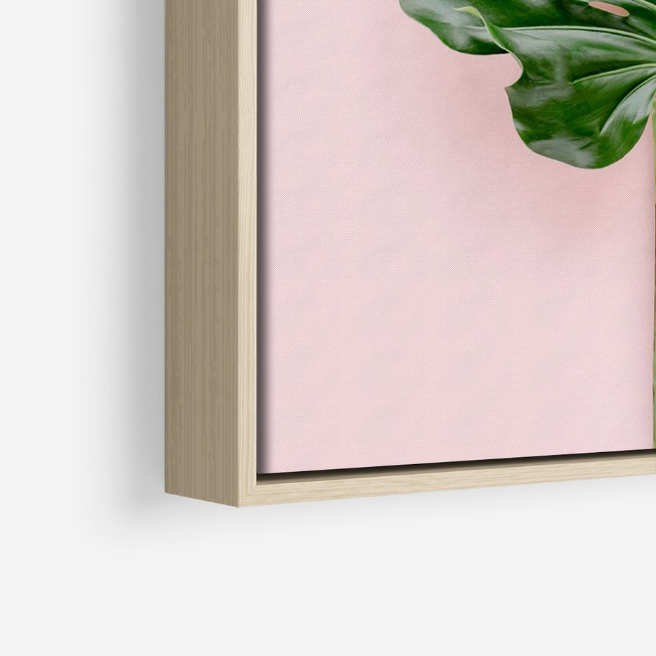 Obraz w ramie 50x70 - Egzotyczna Roślinność - liście, monstera - rama drewno