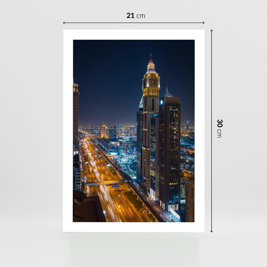 Plakat bez ramy 21x30 - Nocna magia - miasto, noc