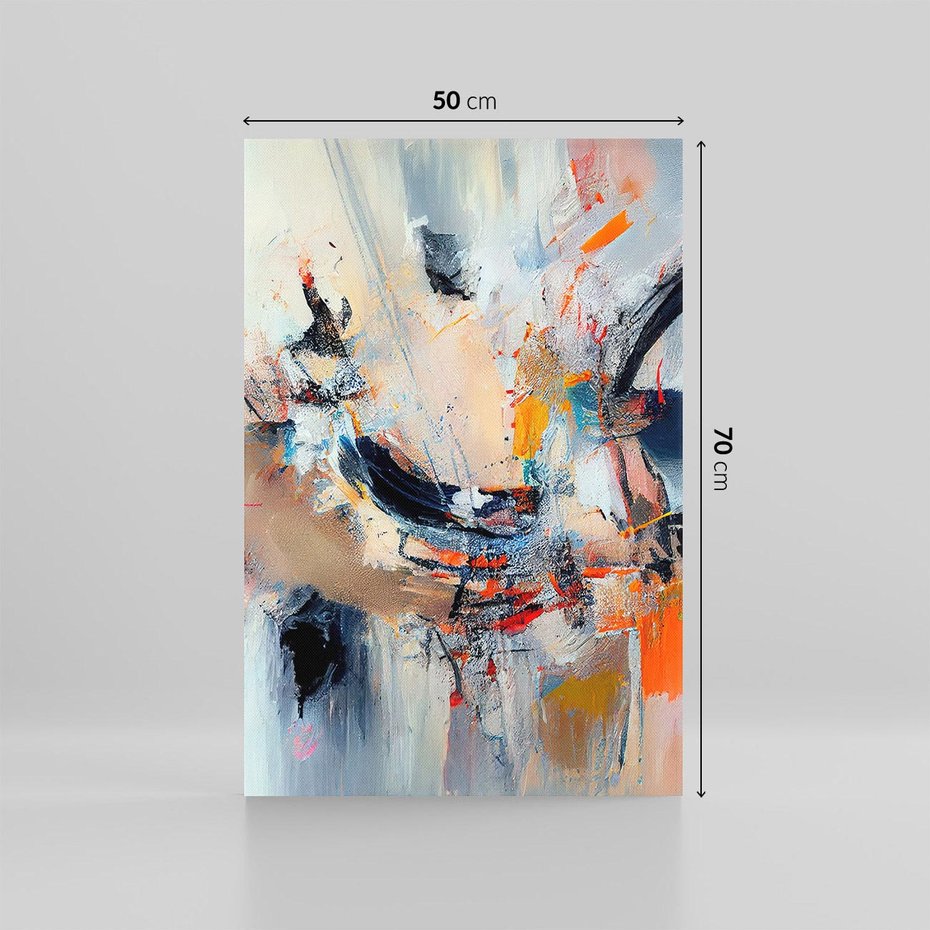 Obraz na płótnie 50x70 - Kontrapunkty zatajonych uczuć - dynamiczna abstrakcja, bałagan na płótnie