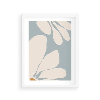 Plakat w ramie 40x50 - Pastelowe Marzenia Kwiatów - kwiaty, nowoczesne i minimalistyczne - rama biała