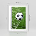 Plakat w ramie 50x70 - Namiętność Piłki i Gola - piłka nożna, gol - rama biała