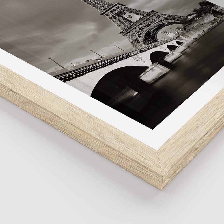 Plakat w ramie 40x50 - Mgiełka Eiffla - Paryż, Eiffla - rama drewno