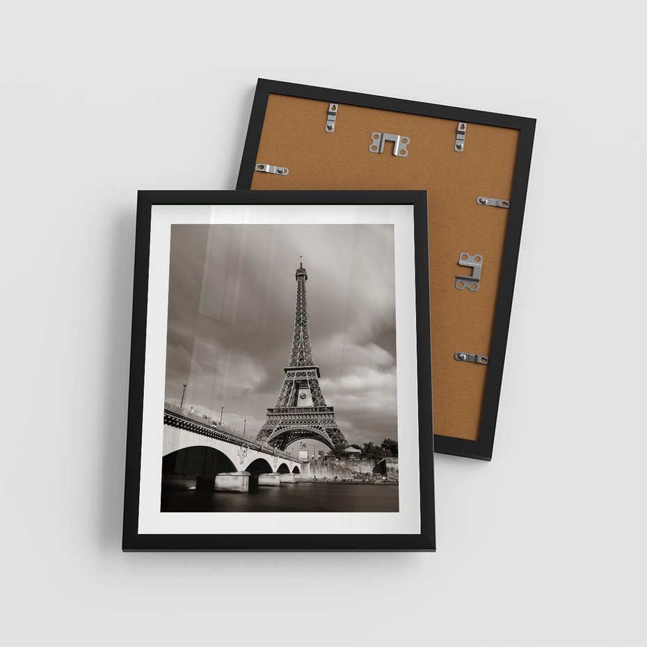 Plakat w ramie 40x50 - Mgiełka Eiffla - Paryż, Eiffla - rama czarna