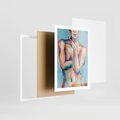 Plakat w ramie 50x70 - Nagie Natchnienie - obraz olejny, naga kobieta - rama biała