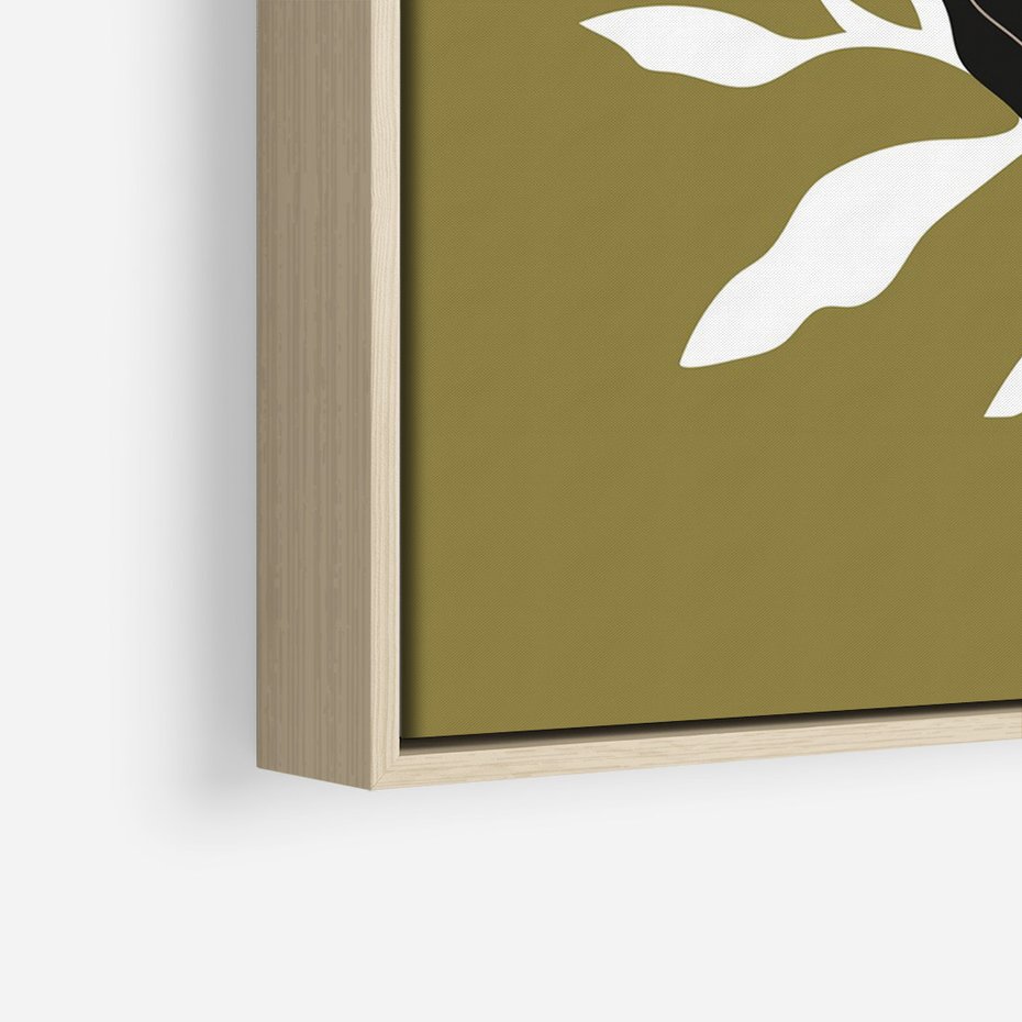 Obraz w ramie 50x70 - Wewnętrzne Odsłony - liście, gałązki - rama drewno
