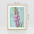Plakat w ramie 30x40 - Piękno w delikatności - kwiaty, różowe - rama drewno