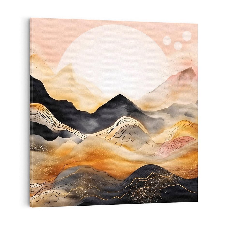 Obraz na płótnie 70x70 - Grafika Zachodu - nowoczesna grafika, odcienie pastelowe