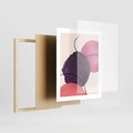 Plakat w ramie 40x50 - Migotliwe Widzenia - abstrakcyjne akwarelowe plamy, nieregularne linie - rama drewno