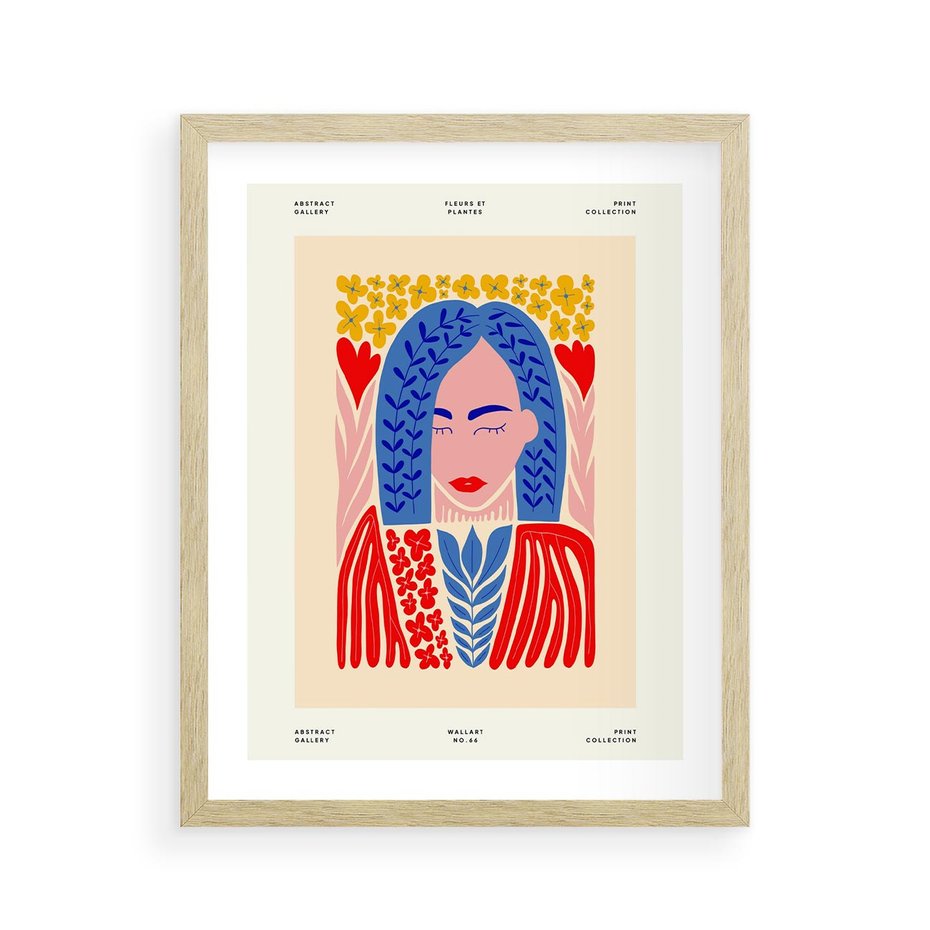 Plakat w ramie 40x50 - Impulsy Czasu - kobieca sztuka, abstrakcja - rama drewno