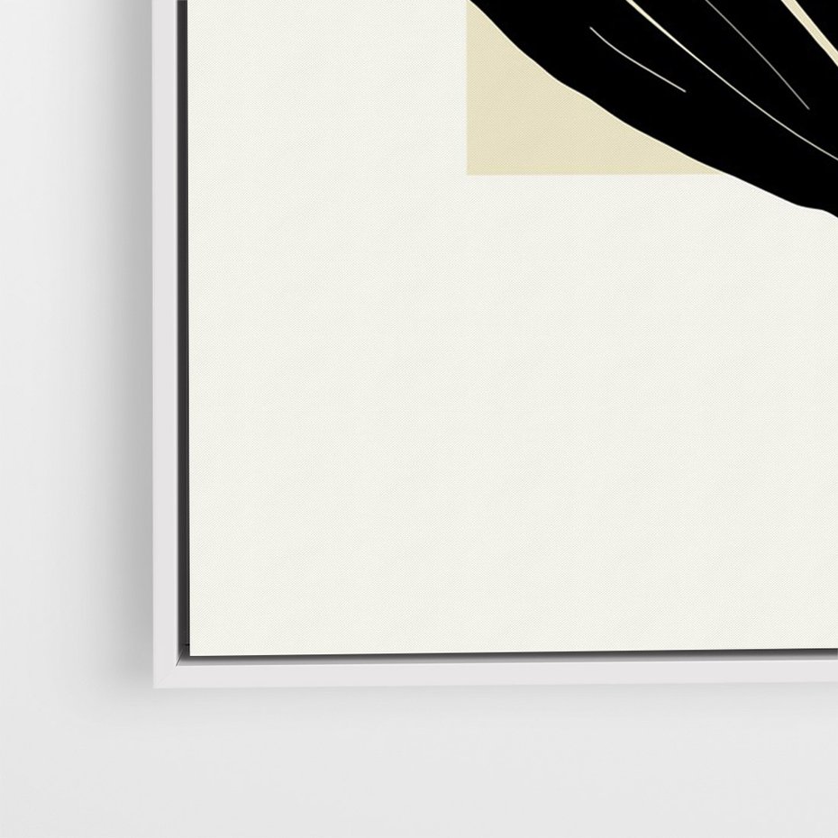 Obraz w ramie 80x120 - Harmonia liści - minimalistyczny obraz, szkic - rama biała