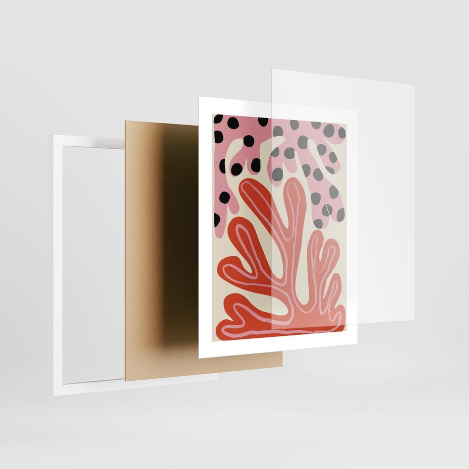 Plakat w ramie 40x50 - Księga Pastelowych Impulsów - abstrakcyjny obraz, plakat - rama biała