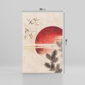 Obraz na płótnie 50x70 - "Birds and sunset" Katsushiki Hokusai - Reprodukcja - reprodukcja, obraz na płótnie