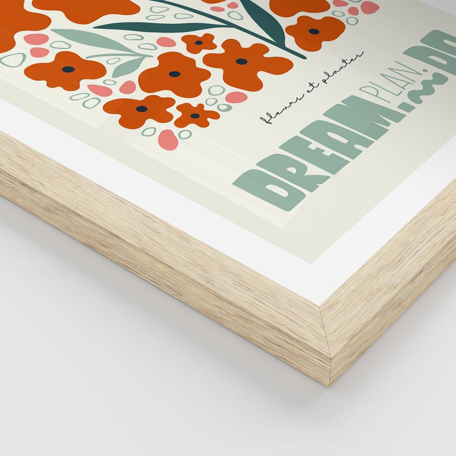 Plakat w ramie 30x40 - Abstrakcyjne Spektrum - kwiaty, abstrakcja - rama drewno