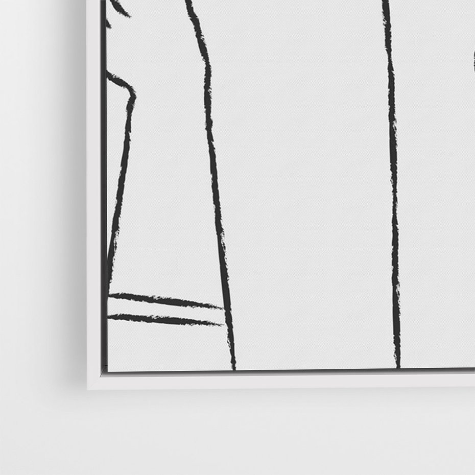 Obraz w ramie 80x120 - Idea w Rękach - szkic, grafika - rama biała