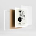 Plakat w ramie 40x50 - Odbicie kwiatowych chwil - kwiaty, typografia - rama biała