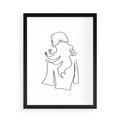 Plakat w ramie 50x70 - Zaklęte Linie - szkic kobiety, jedną linia - rama czarna