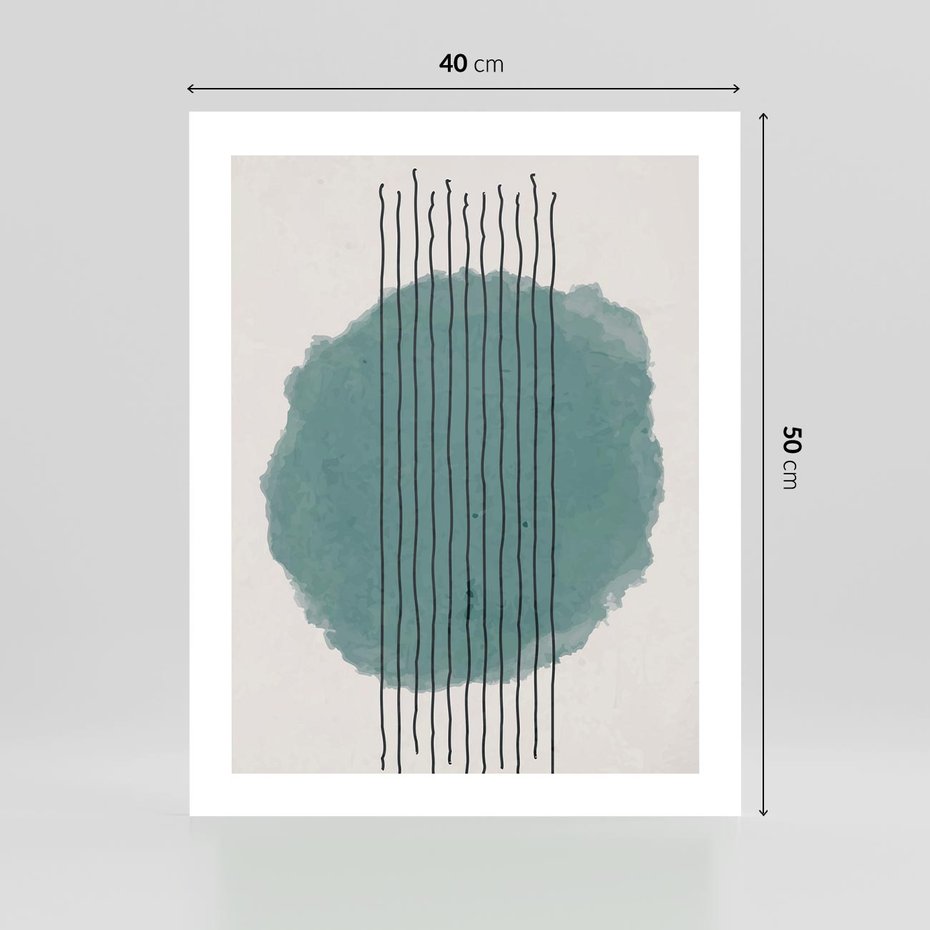 Plakat bez ramy 40x50 - Podróżne Inspiracje - abstrakcyjna akwarelowa plama, nieregularne kreski