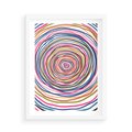 Plakat w ramie 50x70 - Cyrkulująca Harmonia - kolorowe etniczne wzory, tęczowe żywe kolory - rama biała
