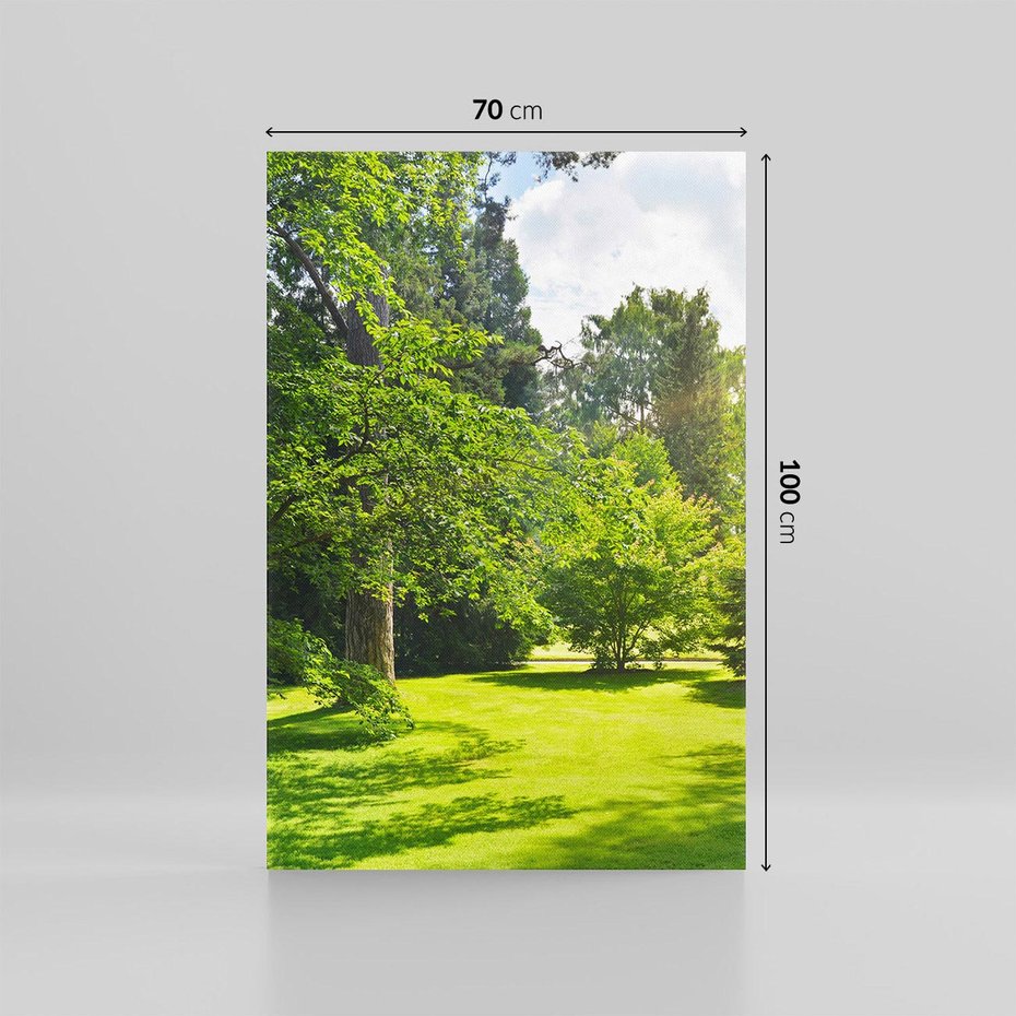 Obraz na płótnie 70x100 - Ogród: urok drzew i roślinności - ogród, drzewa