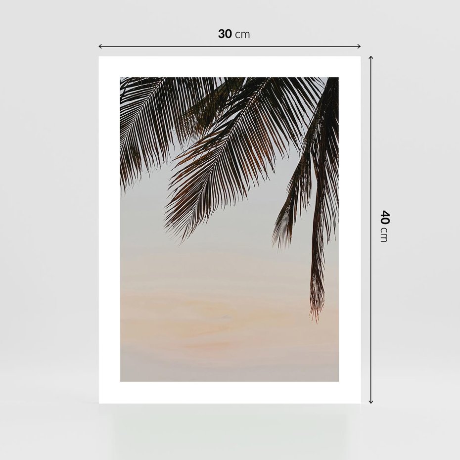 Plakat bez ramy 30x40 - Tropikalna Harmonia - palmy na tle nieba