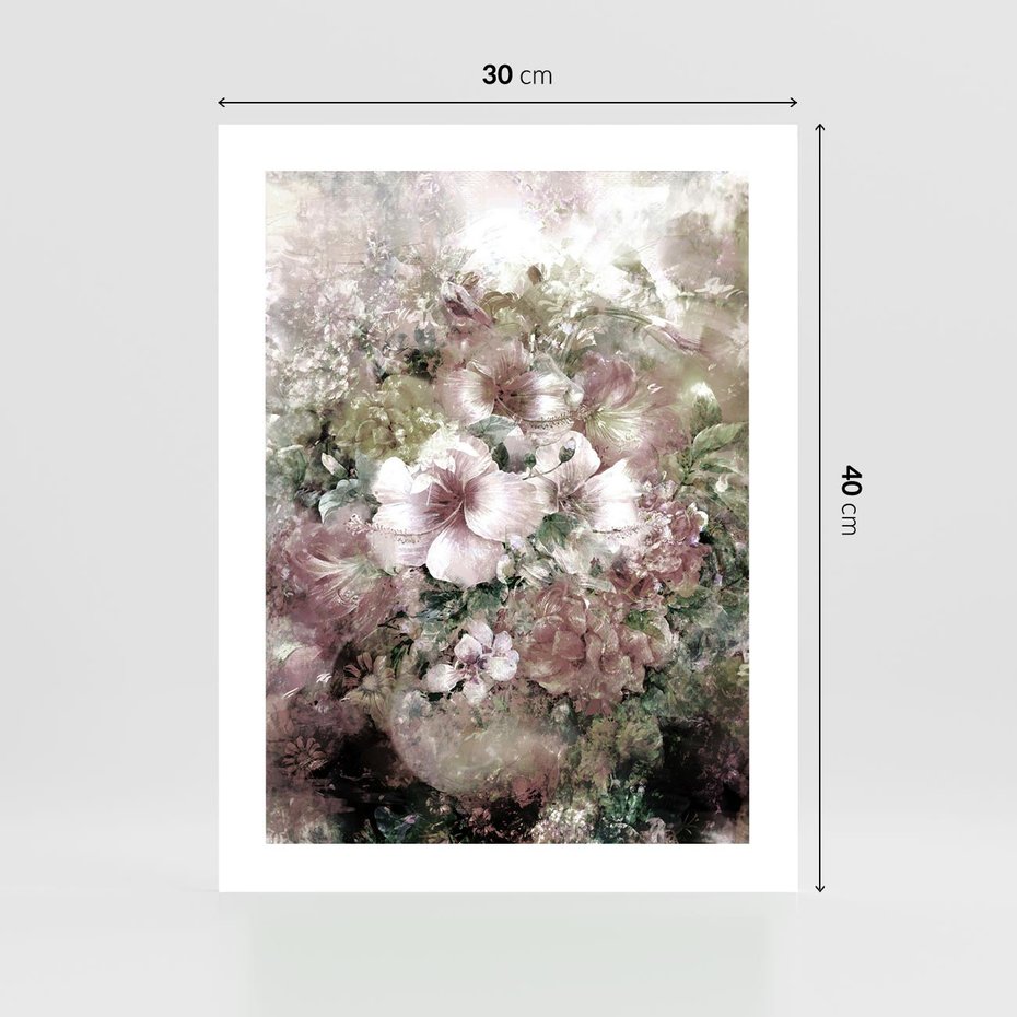 Plakat bez ramy 30x40 - Piękno natury na płótnie - kwiaty, olejne